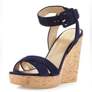 Stuart Weitzman
Annex Suede Wedge Sandal, Nice Blue , Size 8.5